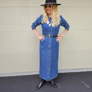 L.L. Bean Blue Denim Maxi Dress